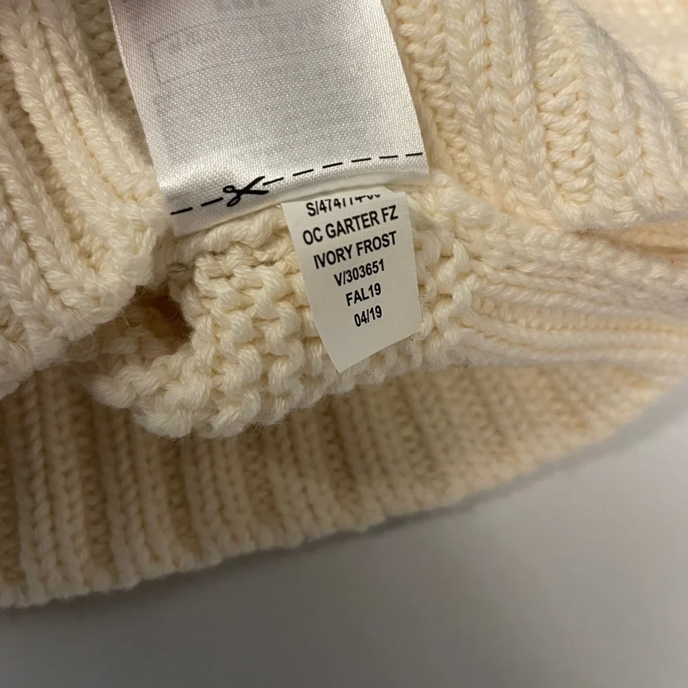 Baby Gap Kids Ivory Frost Garter Stitch Full Zip‎ Hooded Sweater 3T NWT Preppy